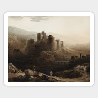 Moonlight - Chepstow Castle by John Martin Sticker